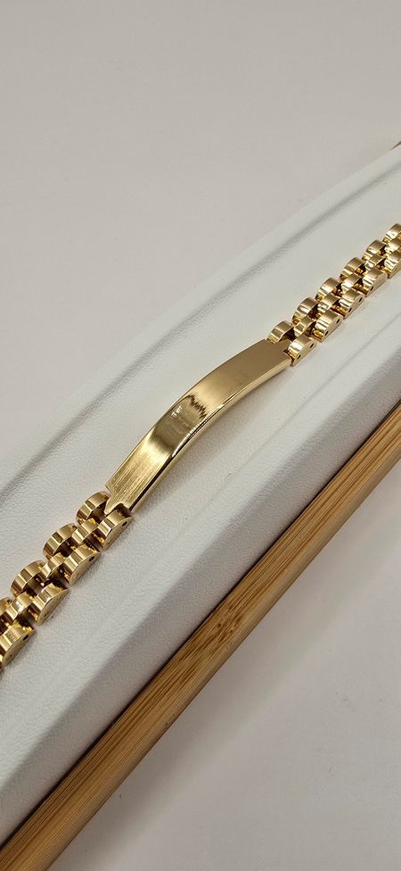 Męska bransoletka pancerka do graweru 19cm S.STEEL 316L