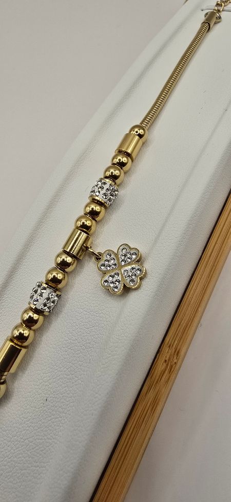 Bransoletka Koniczynka 18cm+4cm S.STEEL 316L