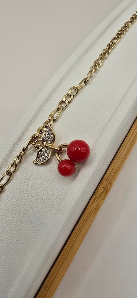 Bransoletka wisienki 17cm+3cm S.STEEL 316L