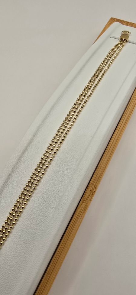 Potrójna bransoletka kuleczki 17cm+ 3cm S.STEEL 316L