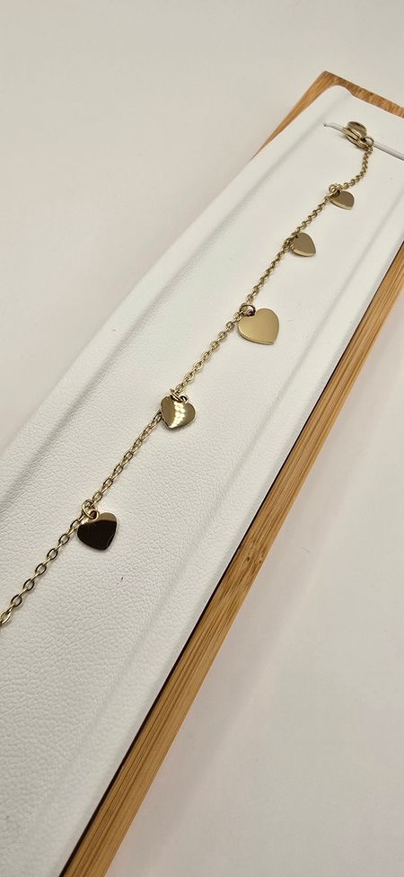 Celebrytka serduszka 17cm+4cm S.STEEL 316L