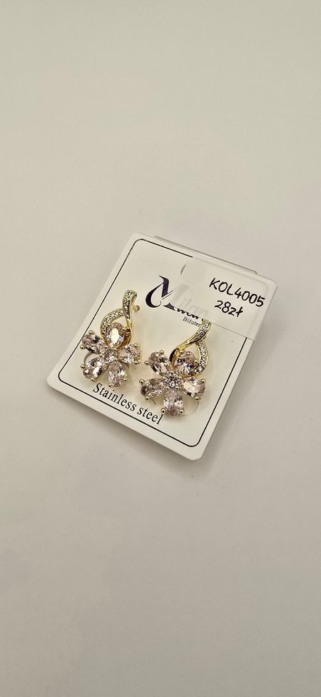 Kolczyki cyrkoniowe kwiaty