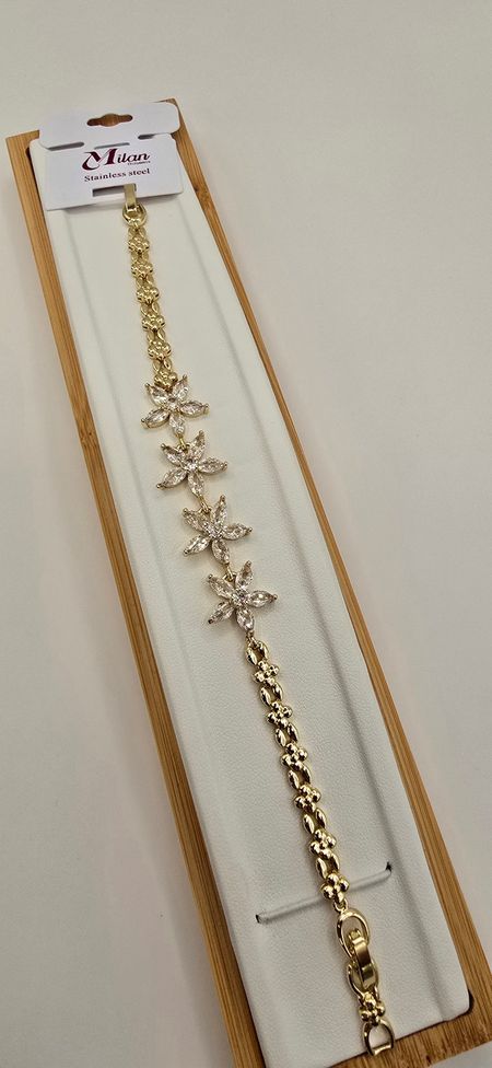 Bransoletka cyrkoniowe kwiaty /lilijki