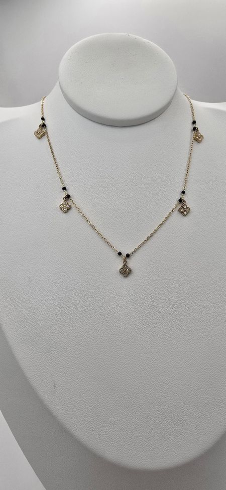 Naszyjnik cyrkoniowe lilijki