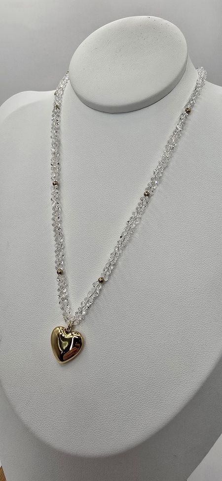 Naszyjnik kryształkowy pompowane serduszko