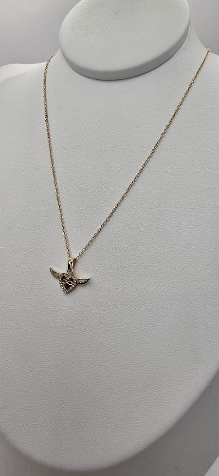 Naszyjnik serduszko znak nieskończoności skrzydełka