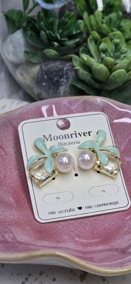Kolczyki sztyfty perła /cyrkonia