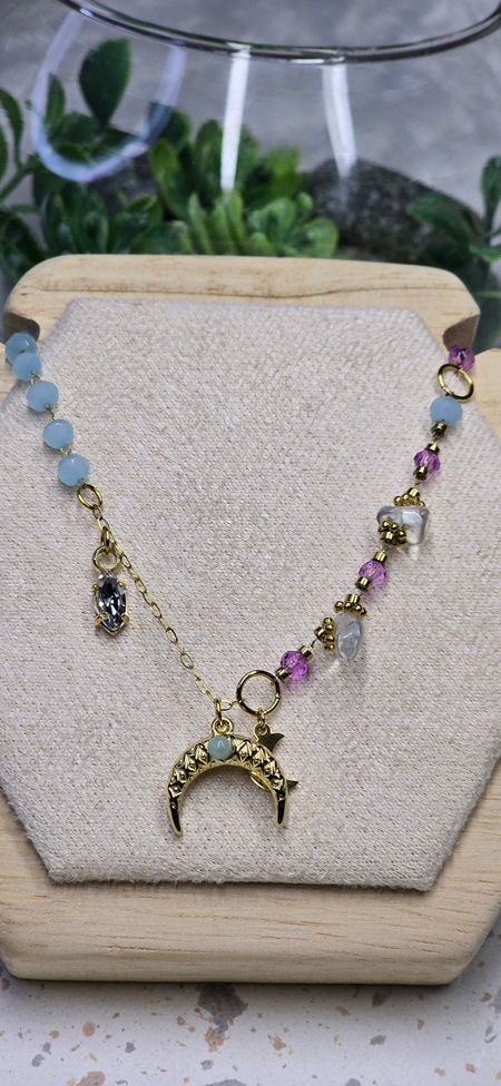 Naszyjnik koraliki / róg obfitości 40cm+5cm