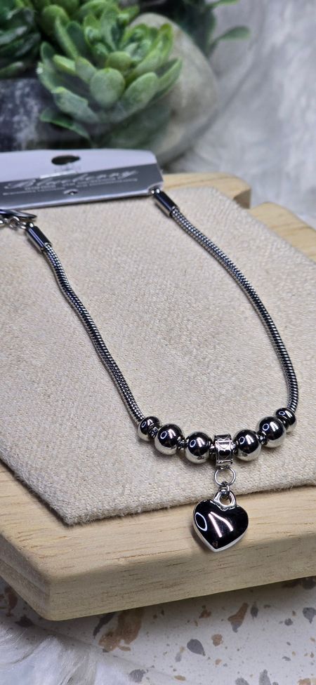 Srebrna bransoletka pandorka serduszko