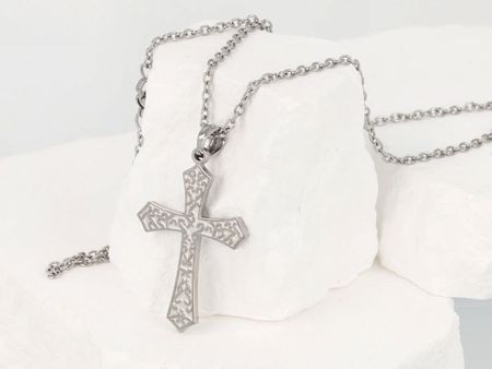 Naszyjnik krzyż 60cm S.STEEL 316L
