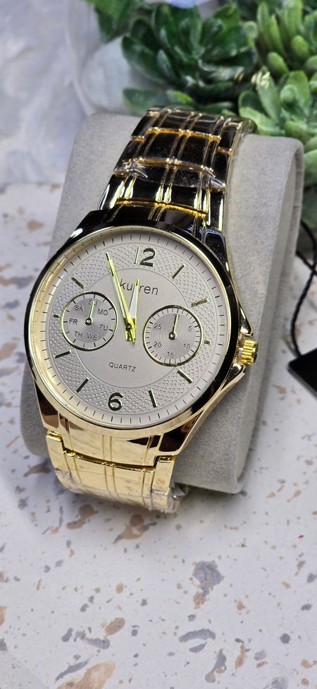 Zegarek duża tarcza ciemnybeż