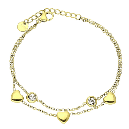 Bransoletka serduszka 17+3 cm S. STEEL 316L