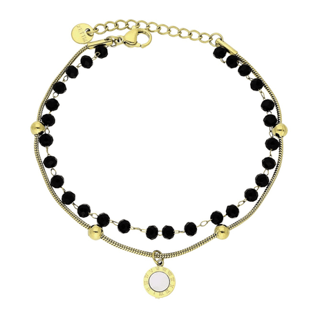 Bransoletka koraliki 17+3 cm S. STEEL 316L