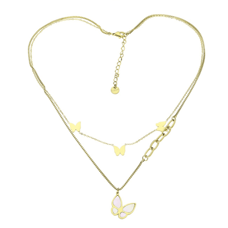 Naszyjnik motylki 39+5 CM S. STEEL 316L