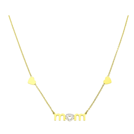 Celebrytka napis mama cyrkonia  43+6 CM S. STEEL 316L