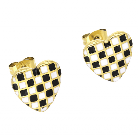 Kolczyki serduszka kratka  12 MM S, STEEL 316L