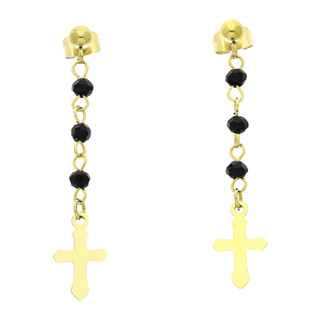 Kolczyki wiszące krzyżyki 46/9 MM S, STEEL 316L