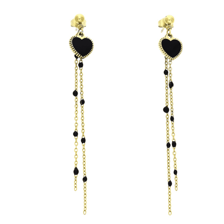 Kolczyki długie serce 78/10 MM S. STEEL 316L