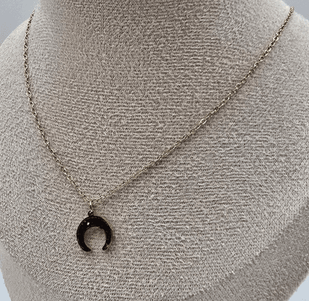 Naszyjnik księżyc czarny 40cm+5cm S.STEEL 316L