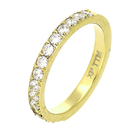 Obrączka cyrkonie 3 MM S. STEEL 316L