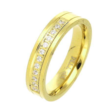 Obrączka cyrkonie 5 mm S. STEEL 316L